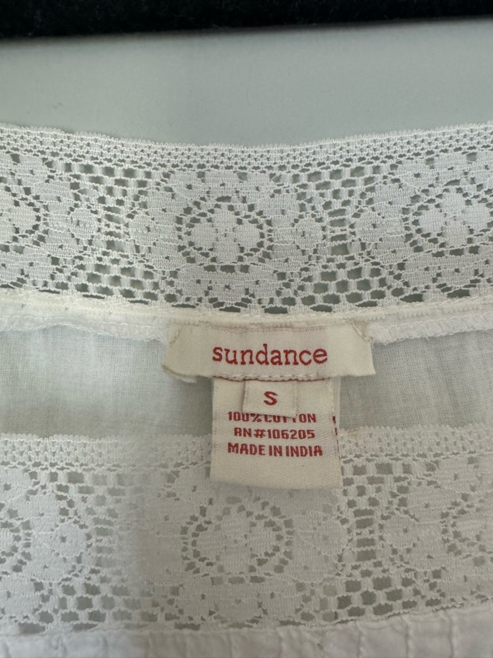 Sundance White dress with lace trim &eyelet details - Picture 3 of 7